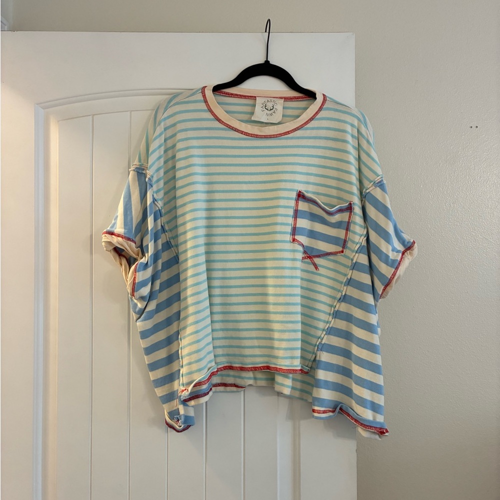 Striped Blue and White Shirt